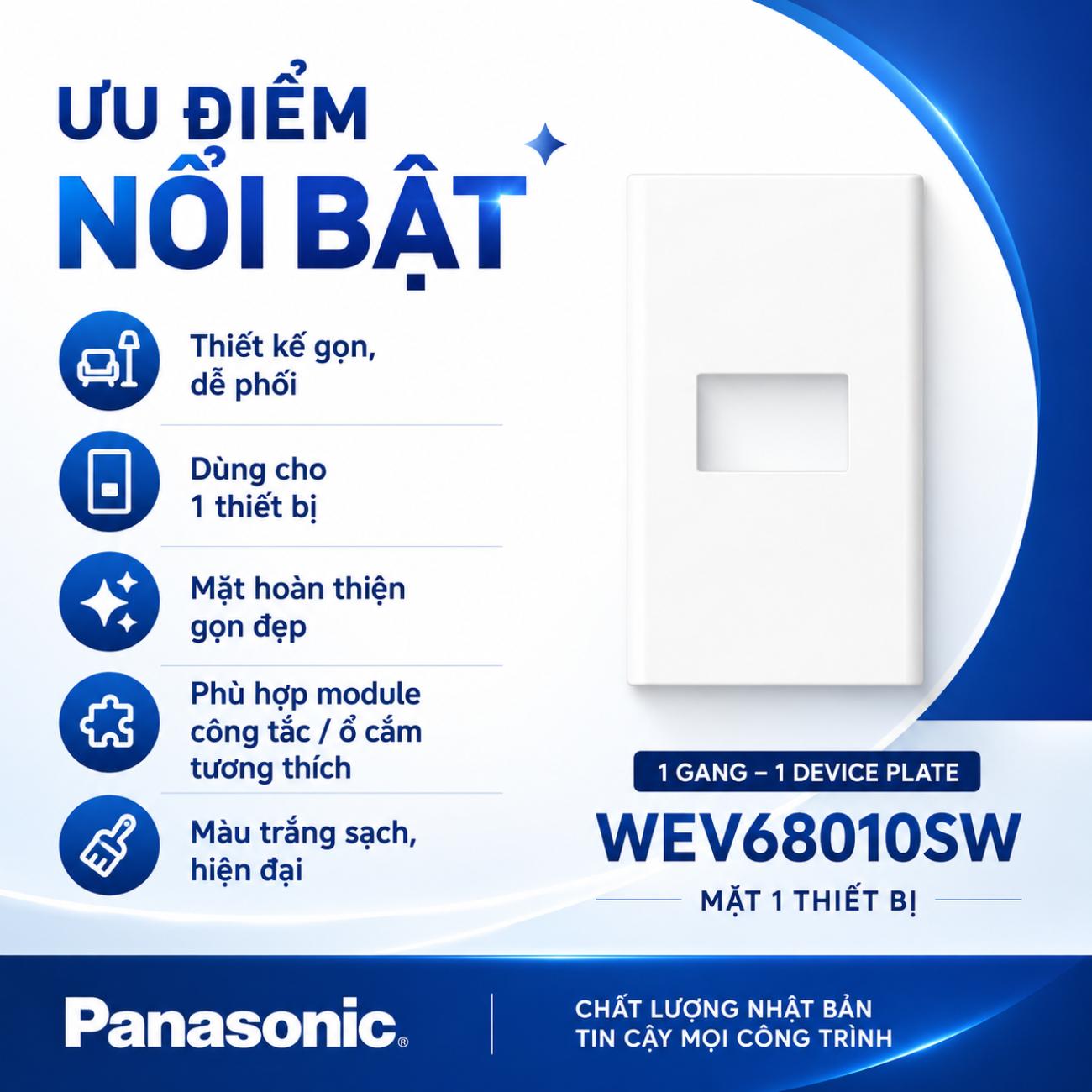 Mặt dùng cho 1 thiết bị Panasonic 1 gang - 1 device plate